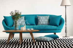 Sofa giường nhập khẩu màu xanh ngọc 034